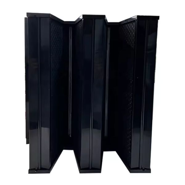 Compact Air Filters For HVAC Systems , Carbon Fiberglass Filter V Bank Hepa Filters
