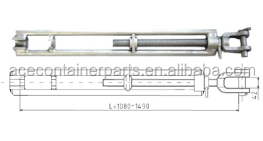 12.9-22.6KGS Hot Dip Galvanized DNV GL Certified Marine Container Lashing Equipment Lashing Turnbuckle with Hook