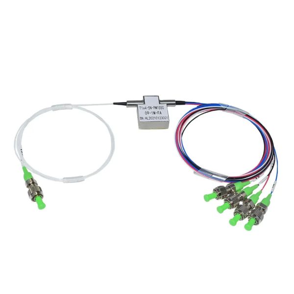 FSW 1x4 Optical Switch SM 1260 ~ 1620nm 900um Non Latching FC / APC Connector