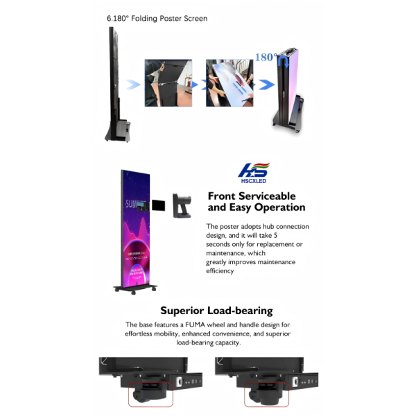P1.86 Foldable LED poster screen LED Poster Display