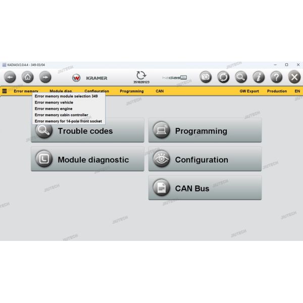 CANfox Interface Deutsch Cable Easy Friendly Engine Diagnostics Tool for Liebherr for Wheelloader/Telehandler with CFC2 laptop