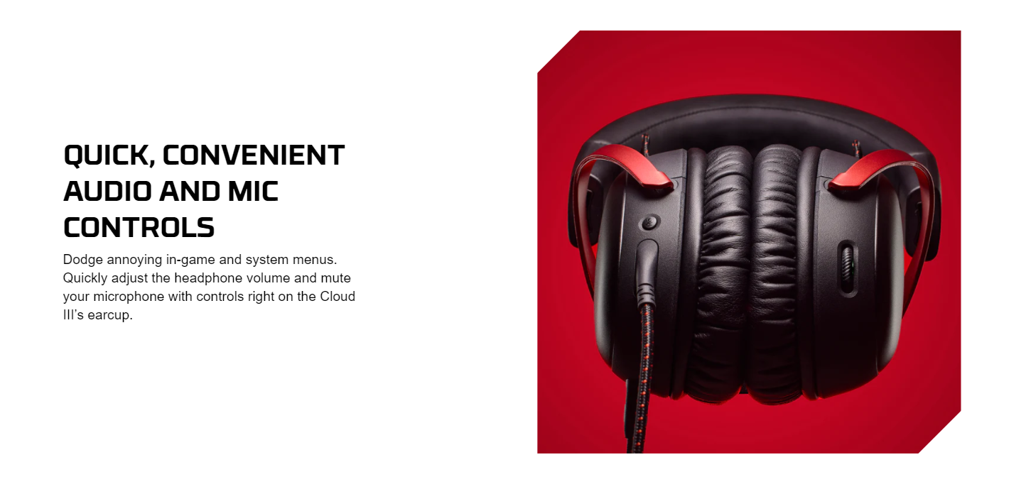 Cloud 3 Black+Red Wired Gaming Headset Hyper-X Cloud III BLK/RED