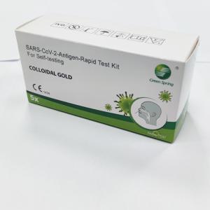 Quality Covid 19 Ag Swab Test Antigen Kit Colloidal Gold 5 Tests/Kit CE Specificity 100% for sale