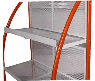 Metal Movable Retail Store Display Shelves Four Tiers For Snacks Storage