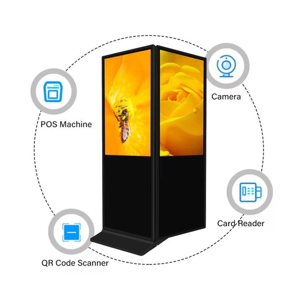 Double Sided Advertising Display Contrast 1200 1 Brightness 350nits 350 nits Android Digital Signage