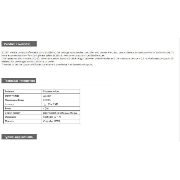 SC2801 Soil moisture Smart Controller