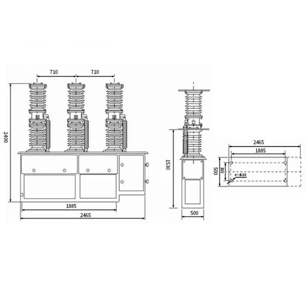 Safety Vcb ZW7-40.5 High Voltage Vacuum Switch With Long Mechanical Life