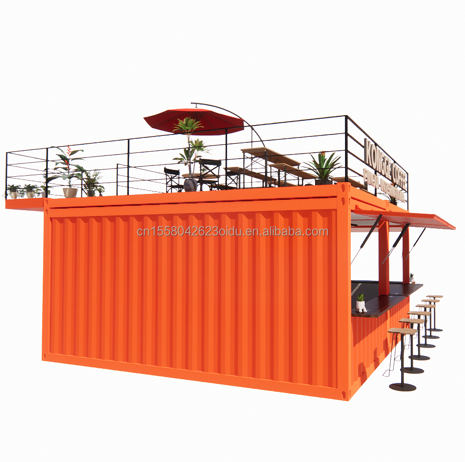 Shop Mini 20ft Pop-up Store Container Bar Stall with Sturdy Modular Design and Wall 50/75/100mm Wave Sandwich Panel