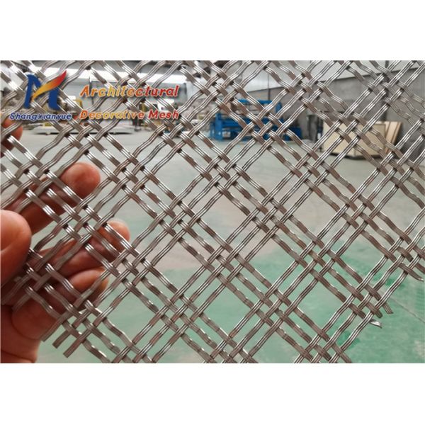 1.2x3mm Crimped Architectural Woven Wire Mesh Railing Infill Aluminium Alloy