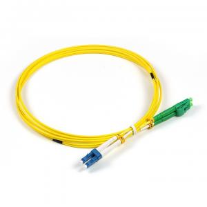 China LC UPC To LC APC Duplex Patch Cord SM G657A1 LSZH Yellow Jacket on sale