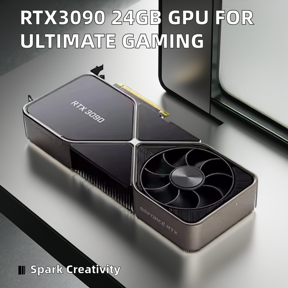 N-VIDIA RTX3090 Video Card with 24GB GPU for Gaming Workstation Desktop VGA Output Interface Water or Fan Cooler Option