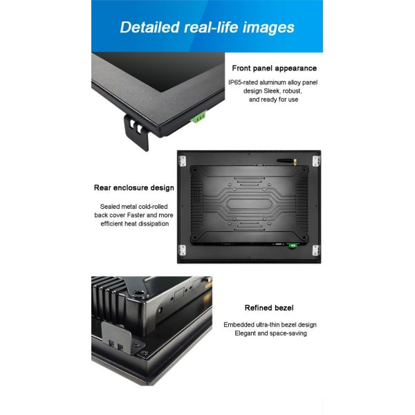 Intel J64 24 Inch Capacitive Embedded mini industrial PCs Waterproof All in One Computer Fanless Panel Pc