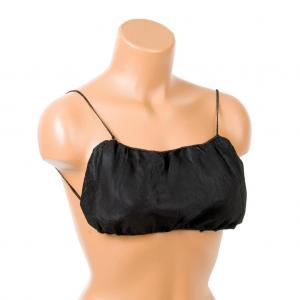 Quality S&J Women Sexy Bra Disposable bra and panties SJ Manufacturer OEM Wholesale Disposable Black Shoulder Straps Bra for Spa Massage for sale