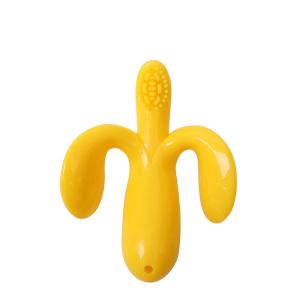 China Baby Toothbrush Baby Silicone Toothbrush Banana Cartoon Toothbrush Food Grade Silicone Boiling Silicone Toy on sale