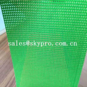 China Tear-Resistant Plastic Sheet Fabric Eyelet Woven Green PVC Coated Fabric Plastic Mesh Fabric on sale