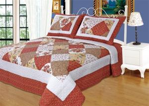 China Imitated Patchwork Cotton Quilted Bedspread Machine Wash Cold Delicate on sale