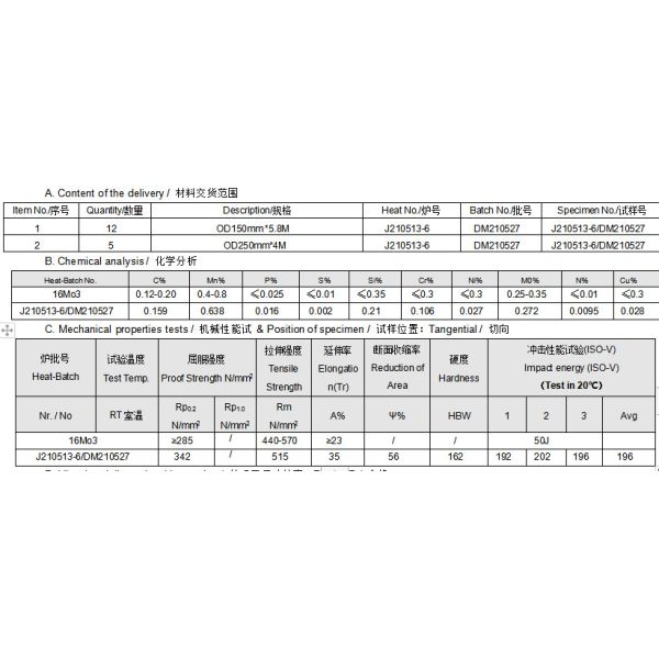 EN10273 16Mo3 round Forged Steel Bars 20mm-500mm
