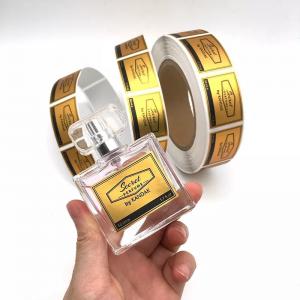 China Aluminium Gold Foil Self Adhesive Sticker Perfume Sticker Label Foil Stamped on sale
