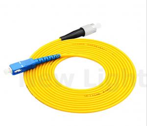 Quality FC-SC Fiber Optic Patch Cord Single Mode Simplex Pvc 3.0mm Diameter Fiber Cable for sale