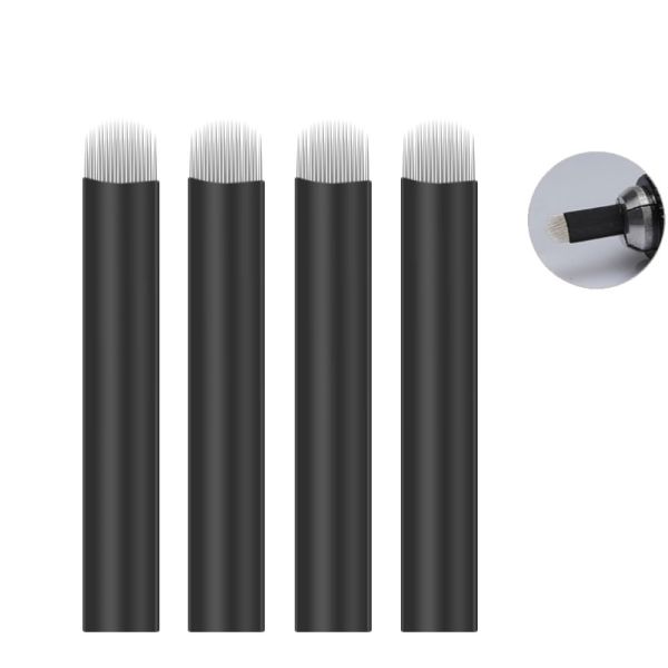Microblading Blade Permanent Makeup Maunal Eyebrow Tattoo Disposable Needles Pin Bevel