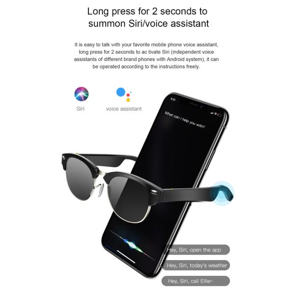 Audio Eyeswear Smart Bluetooth Glasses Anti-Glare UV400 Support ISO Android