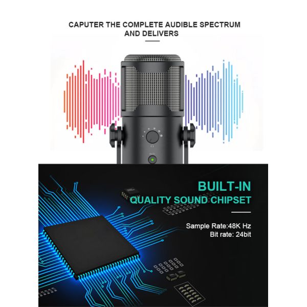 PC USB Gaming Mic , OEM Professional Studio Microphone For Streaming