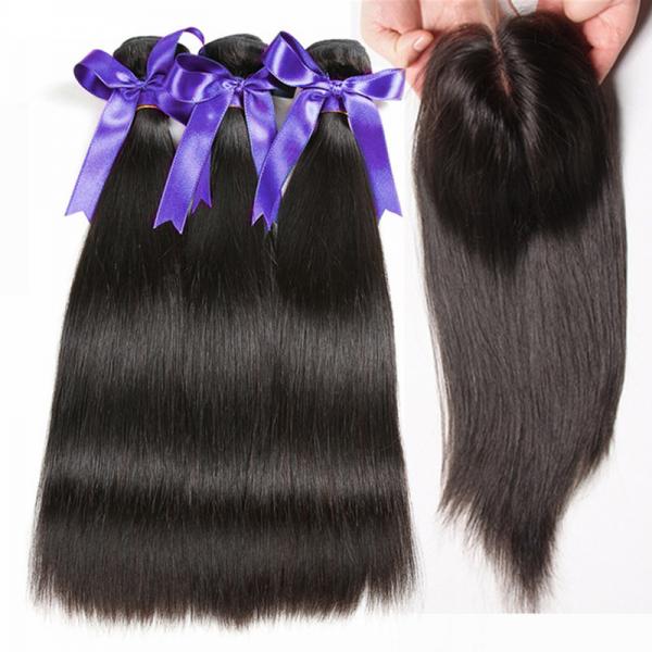 Buy Soft Straight Peruvian Human Hair Weave Bundles No Tangle / No Smell at wholesale prices