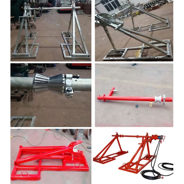 Hydraulic Grounding 150KN Cable Drum Jacks For Stringing Construction