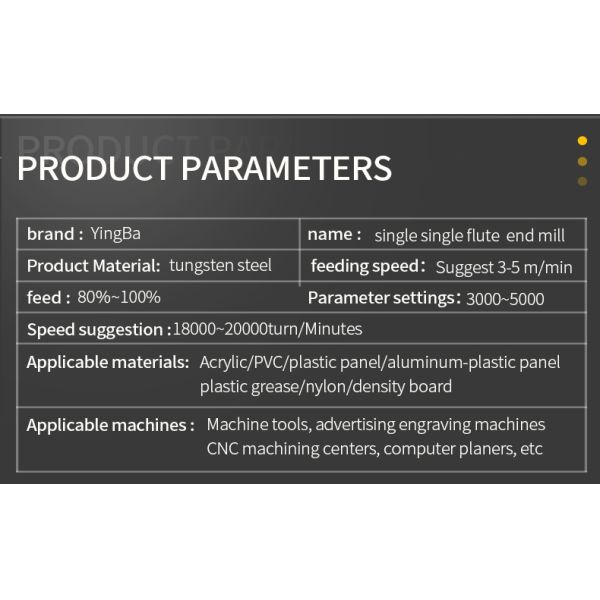 Carbide 1F 3mm Wood Milling Cutter Tools Cut Acrylic Cnc Machine Tools Fresas Para Router Bit 6mm Single Flute Sprial End Mill
