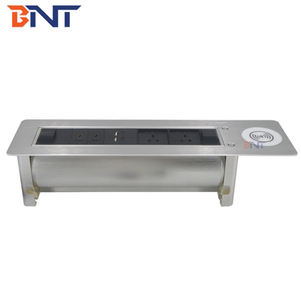 BNT AU market intIllegent product qi wireless waterproof desktop socket jack electrical flip up jack with phone wireles