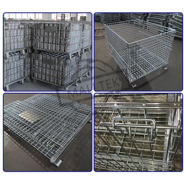 Heavy Duty Wire Mesh Storage Cages Customized Galvanized Saving Space
