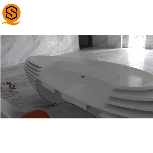 No bubbles Curved Oval Reception Desk Airport Reception Area Desk