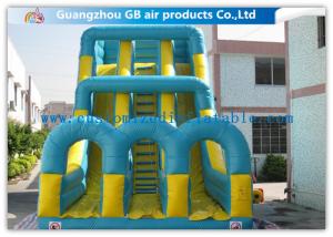China Funny Inflatable Double Slip N Slide With Pool Climb Stair For Kids Outside Sports on sale
