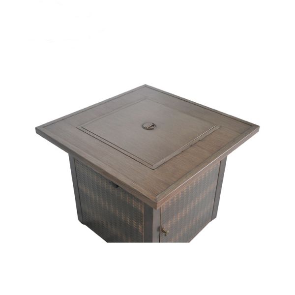 Outdoor 36 Inch Brown Square Propane Fire Pit Customized Color