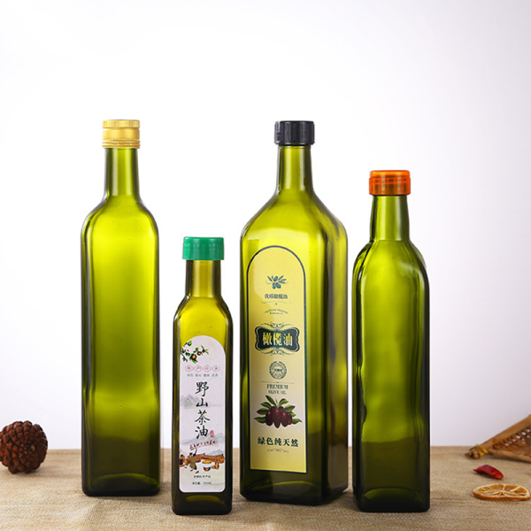 Empty Glass 250 Ml / 500ml Olive Oil Bottles , Eco Friendly Olive Oil Decanter Glass
