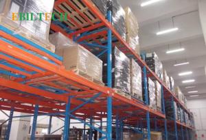 Quality Steel Push Back Pallet Racking Corrosion Protection Blue Orange Color Powder Coated for sale