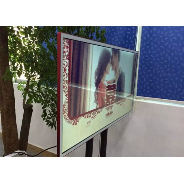 Horizontal Touch Screen Advertising LED Billboard 2 Points Floor Standing