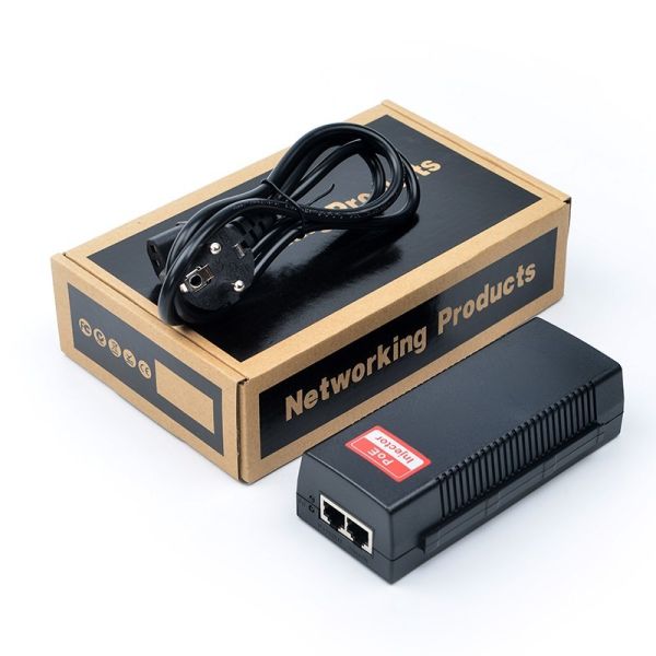 10/100/1000Mbps 30W IEEE802.3af/at PoE Injector for IP cameras solution