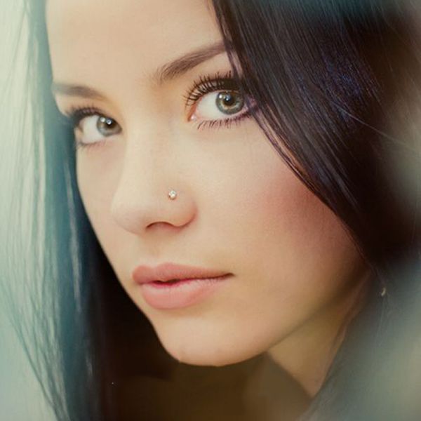 Heart Nose Stud l Shape Stainless Steel Crystal Rhinestone Nose Piercing Jewelry Nose Rngs And Studs