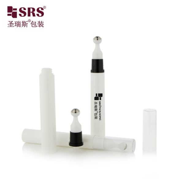 A0031 PP Luxury Customization Empty Injection White Glossy Airless Pump Roll On Bottle For Eye Serum