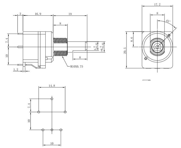 Single Unit Carbon Film Potentiometer / High Current Dimmer Potentiometer