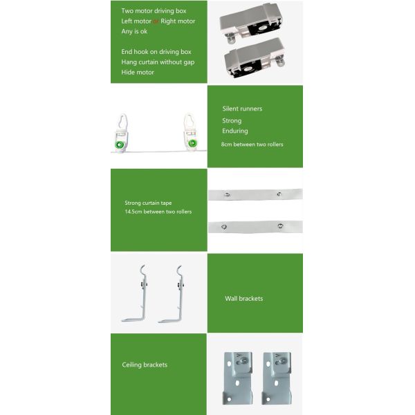 Hotel Bluetooth Double Electric Curtain Track