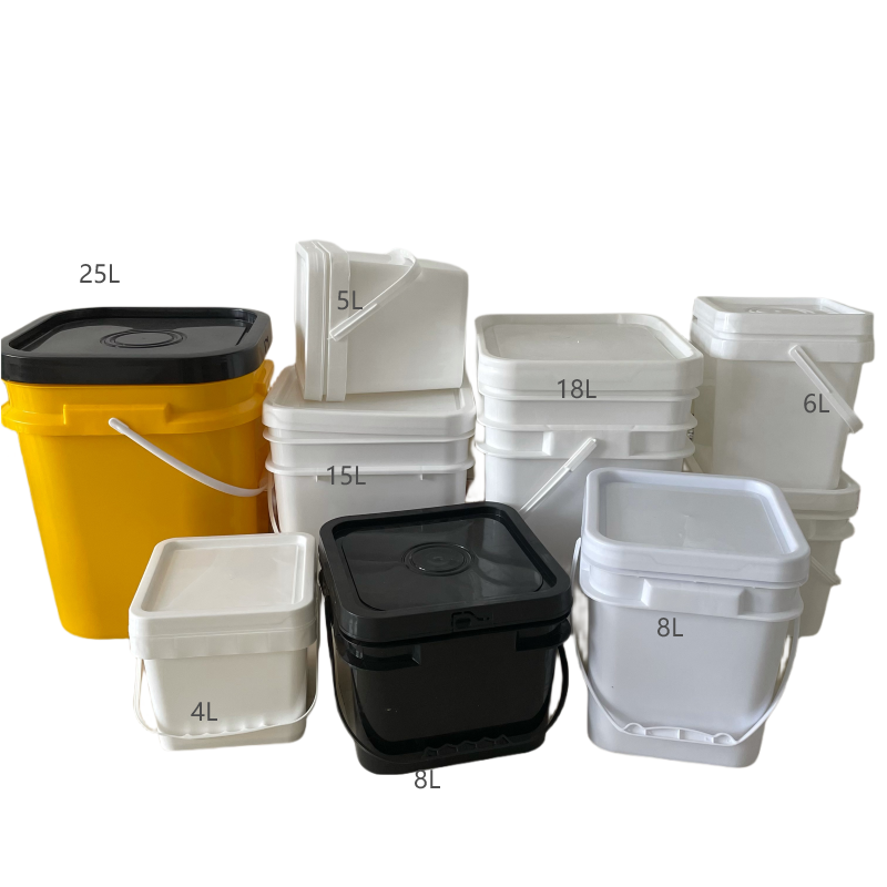 Square Plastic Pail with Lid Durable and Storage Solution
