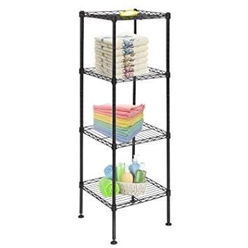 Buy Living Room Basic 4 Tier Home Wire Shelving Units / Chrome Wire Kitchen Shelving  at wholesale prices