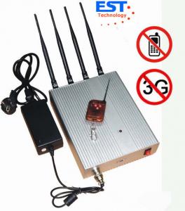 Quality 3G Mobile Phone Remote Control Jammer / Blocker EST-505B With 4 Antenna for sale