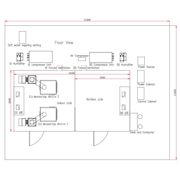 30K Air Conditioner Air Enthalpy Method Calorimeter Energy Efficiency Temperature Humidity Test Chamber For Household