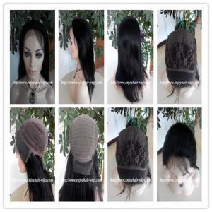 Quality 100% Human hair lace front wig indian remy silk straight hair,120%-180% density,1b#color. for sale