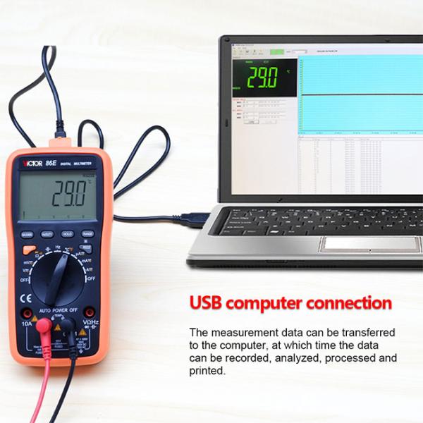 USB Interface High Accuracy Digital Multimeter Instrument 22000 Counts