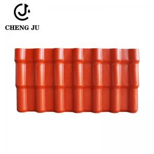 Quality Orange Color PVC Roof Tile Bamboo Joint Roofing Resinvilla Tile 20ft Glazed Roof Tiles for sale