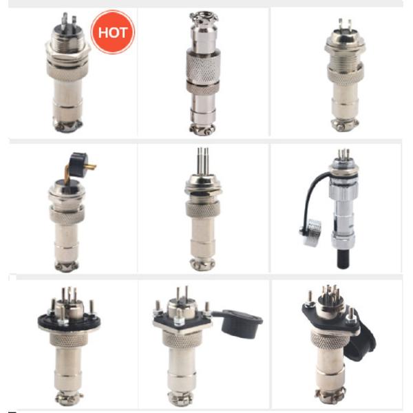 2 3 4 Pin GX12 Aviation Connector With Square Flange Male And Female Sets